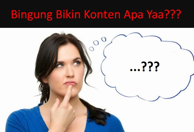 Orang sedang kebingungan mencari ide untuk membuat konten digital dengan laptop dan catatan di meja kerja.