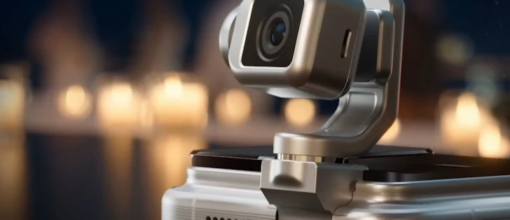 Honor Robot Phone dengan kamera AI yang bisa bergerak dan melihat sendiri, menampilkan desain futuristik dengan modul kamera berbentuk mata robot.