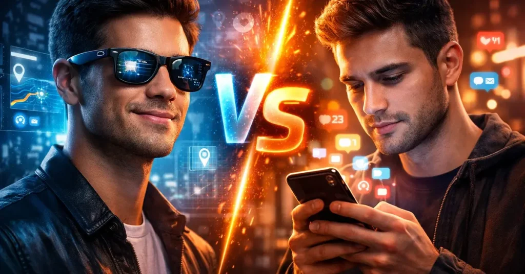 Perbandingan teknologi kacamata AI dengan smartphone modern sebagai perangkat masa depan