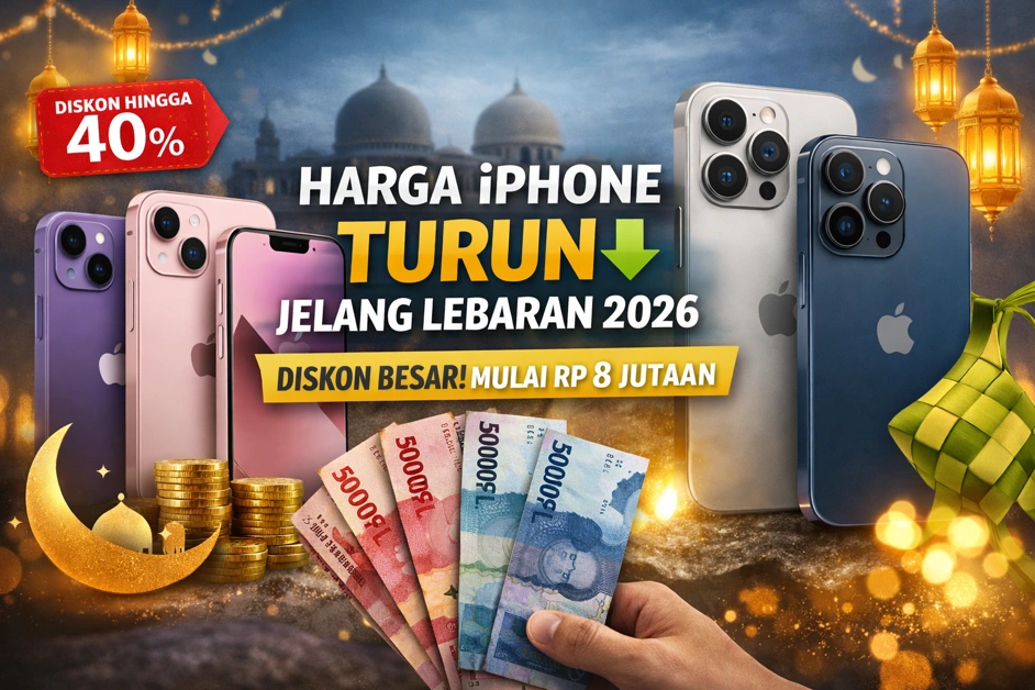 Harga iPhone terbaru 2026 di Indonesia turun jelang Lebaran dengan promo besar untuk seri iPhone 13, iPhone 14, dan iPhone 15