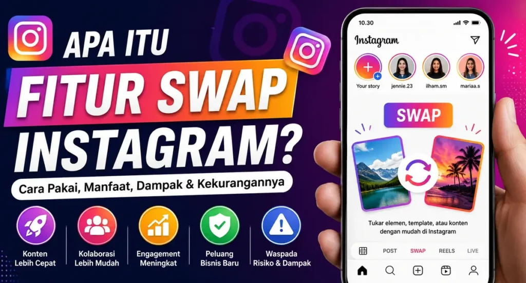 Apa itu fitur Swap Instagram terbaru 2026 lengkap dengan cara pakai, manfaat, dampak, dan kekurangannya