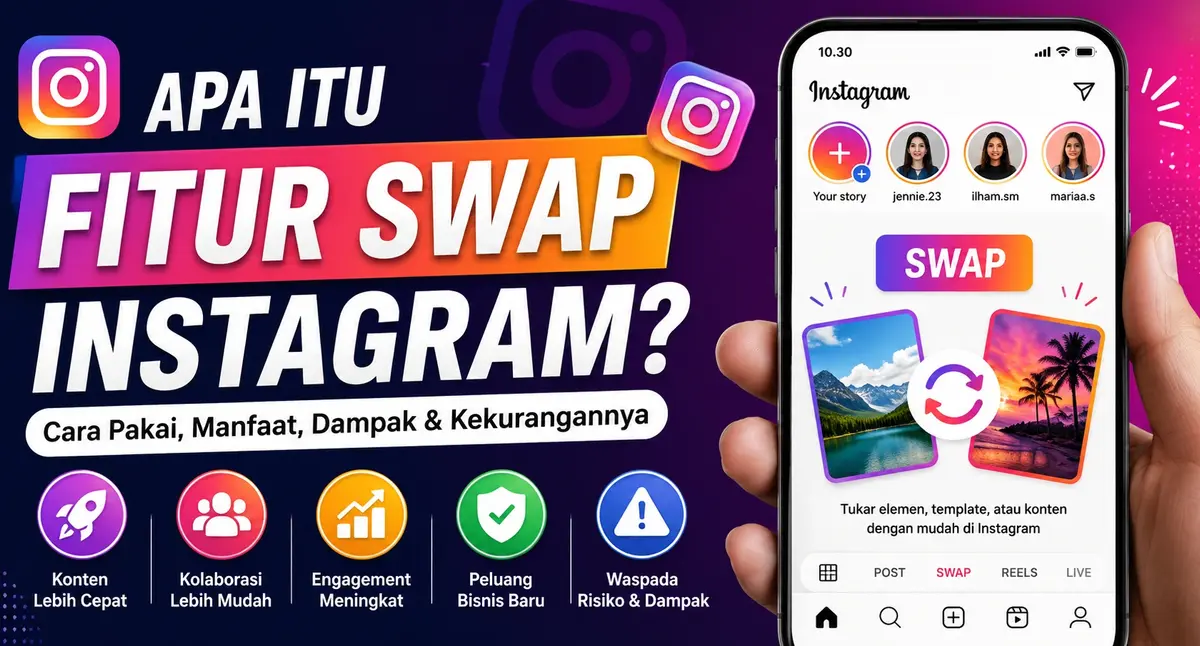 Apa itu fitur Swap Instagram terbaru 2026 lengkap dengan cara pakai, manfaat, dampak, dan kekurangannya